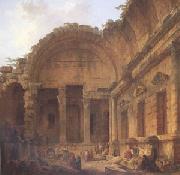 ROBERT, Hubert Interior of the Temple of Diana at Nimes (mk05) Sweden oil painting reproduction